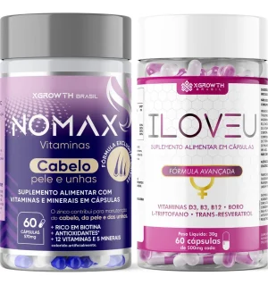 Kit Nomax Cabelo Pele E Unhas E Iloveu Feminino + Libido 60c